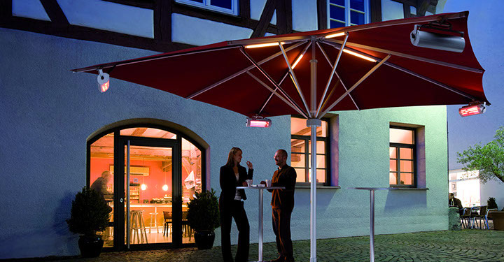 Beispielfoto Großschirme Erweiterungen Heizstrahler und Beleuchtung